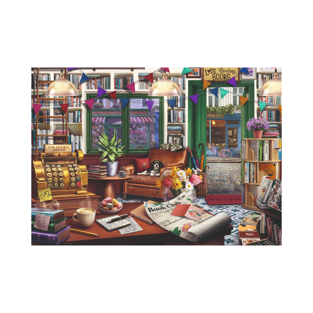 Ravensburger Cobblestone Road No. 3 Book Lover’s Shop Jigsaw Puzzle 1000 Piece