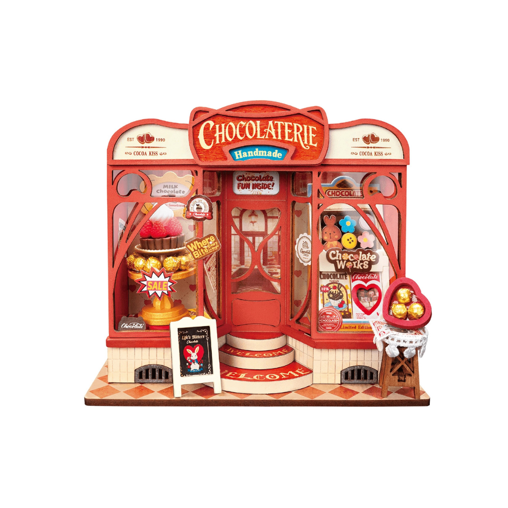 Robotime Rolife Sweet Chocolate Shop 3D Wooden Book Nook Kit