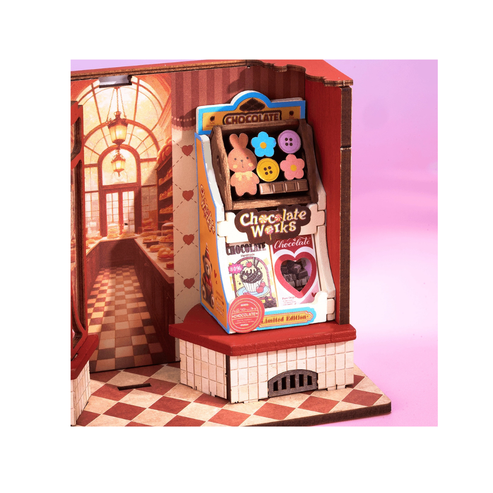 Robotime Rolife Sweet Chocolate Shop 3D Wooden Book Nook Kit