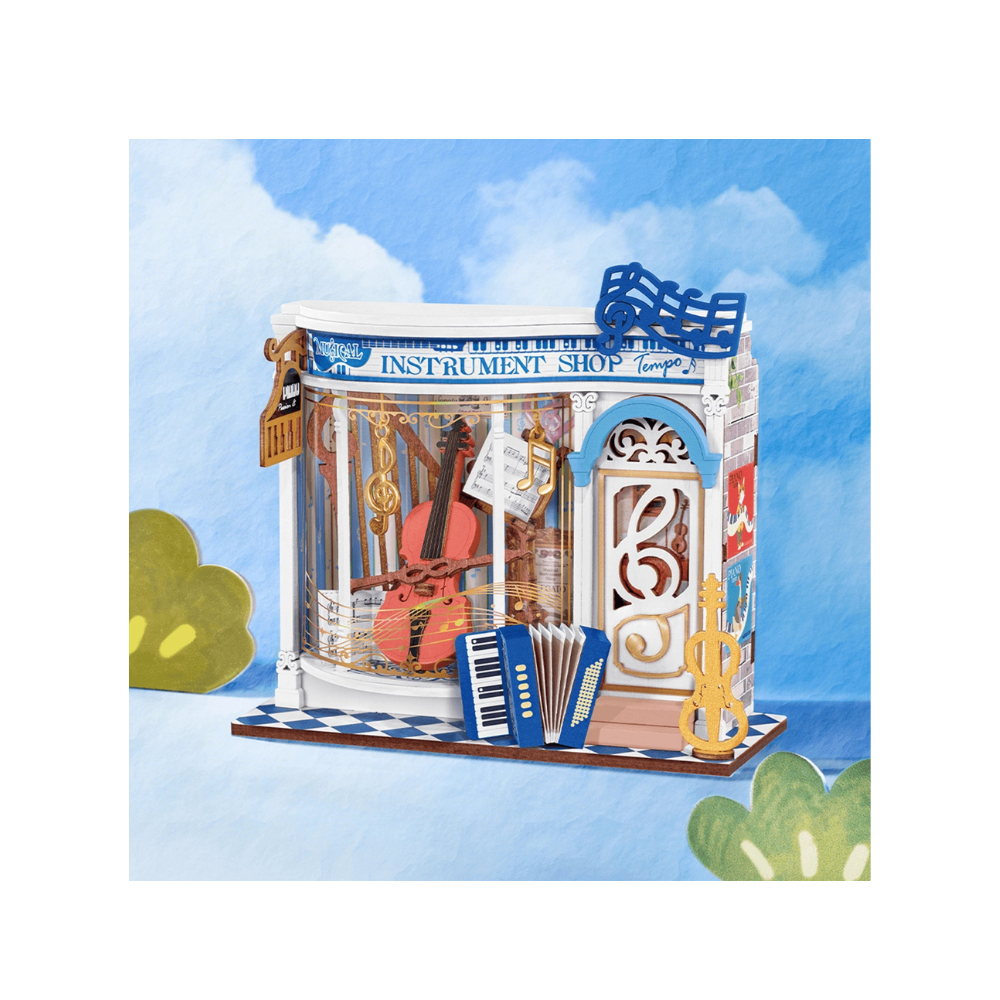 Robotime Rolife  Melody Instrument Shop 3D Wooden Book Nook