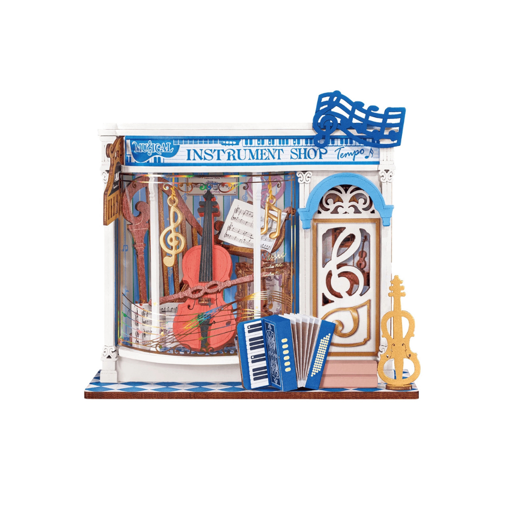 Robotime Rolife  Melody Instrument Shop 3D Wooden Book Nook