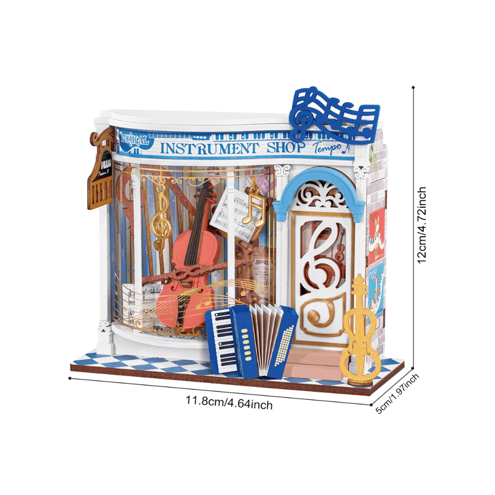 Robotime Rolife  Melody Instrument Shop 3D Wooden Book Nook