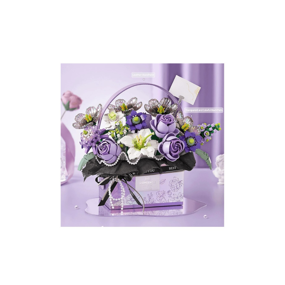 Gift Box Purple Flower Building Set – 1,179 Pieces
