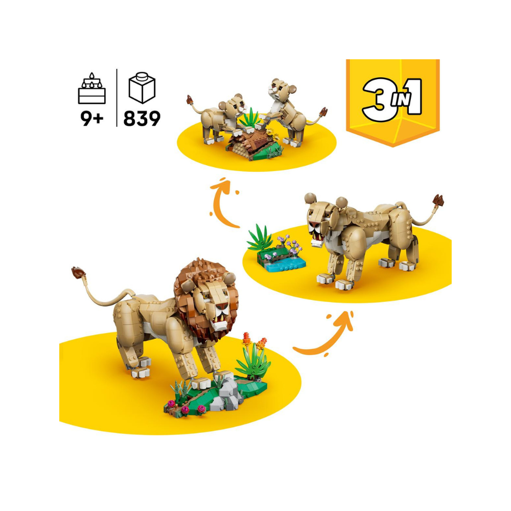 LEGO Creator 3-in-1 Wild Animals: Majestic Lion 839 Pieces