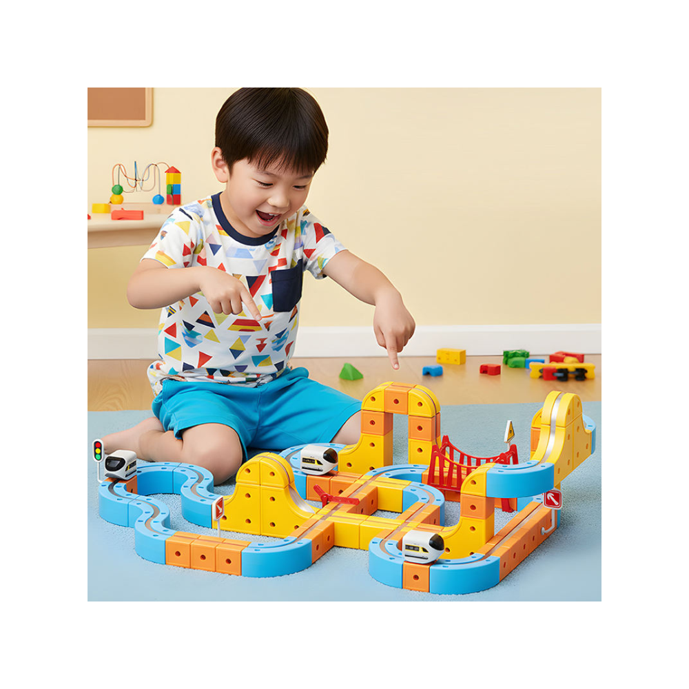 Magnetic Rail Car Set – 157-Piece Magnetic Building Track & Vehicle Toy