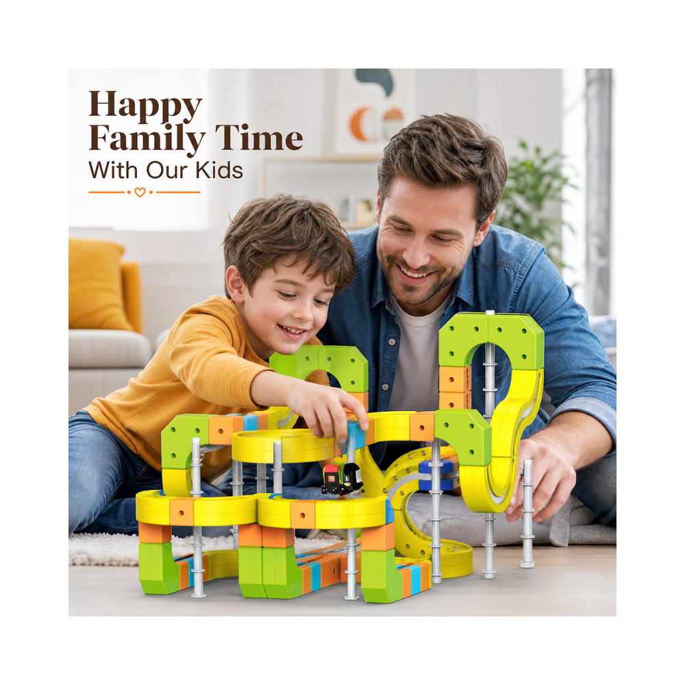 Magnetic Rail Car Set – 167-Piece Magnetic Building Track & Vehicle Toy