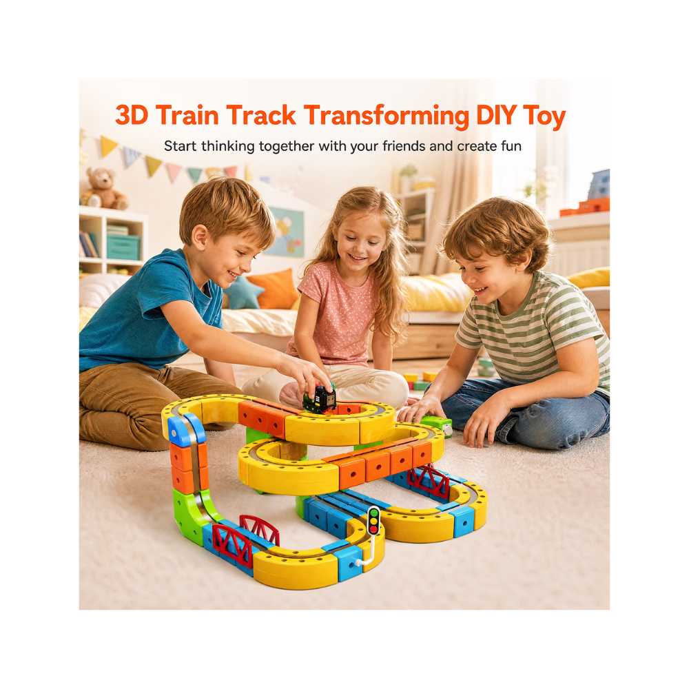 Magnetic Rail Car Set – 167-Piece Magnetic Building Track & Vehicle Toy