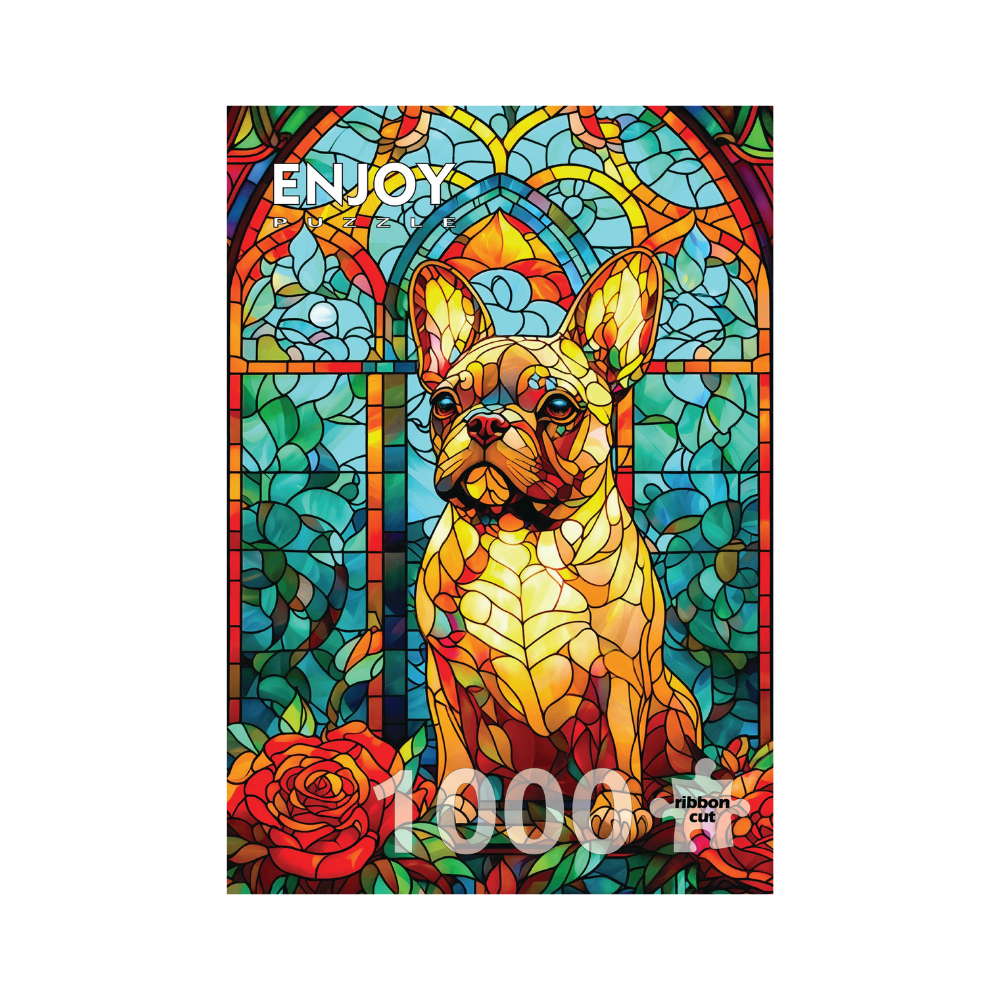 French Bulldog Stained Glass 1000 Piece – Jigsaw Puzzle