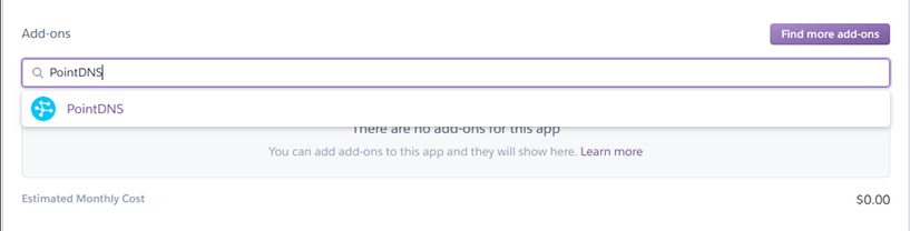 Install the PointDNS add-on