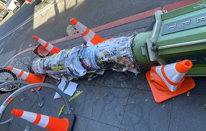 Snap: Felled public art post