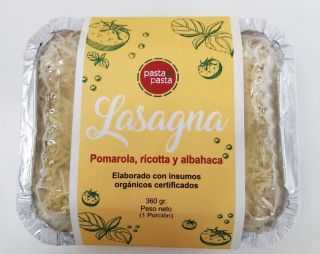 Lasagna Orgánica (360 gr) (Pomarola, ricotta, albahaca)