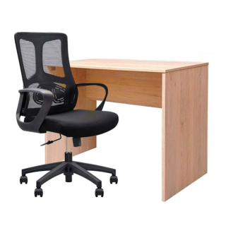 Set 1 Escritorio Melamine 120x60x74 Rovere + 1 Silla Lampadia