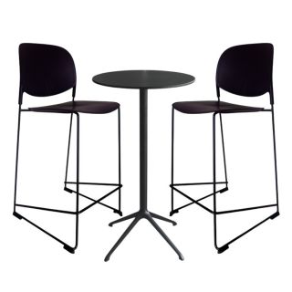 Set 1 Mesa Barra Tripod Neo + 2 Bancos Stack