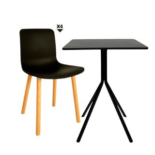 Set 1 Mesa For + 4 Sillas Kathrina Negras
