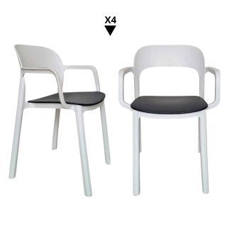 Pack 4 Sillas Ona CB Blanco/Gris