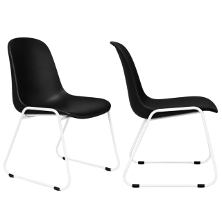 Silla Beta Loop Negro Base Blanca