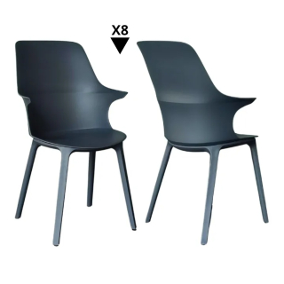 Pack 8 Silla Novak Grafito