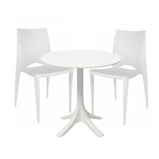Set 1 Mesa Silvana + 2 Sillas Londena Blancas