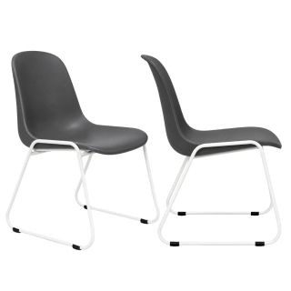 Silla Beta Loop Grafito Base Blanca