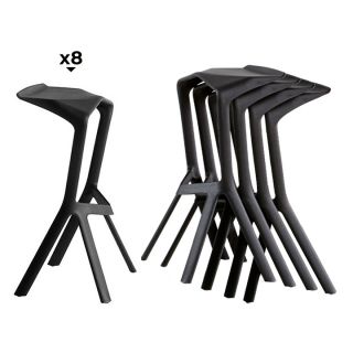 Pack 8 Bancos Trazzo Negro