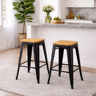 Pack 4 Bancos Vintage Wood Altura 61 cm