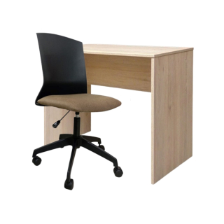 Set 1 Escritorio Melamine 120x60x75 Rovere+ 1 Silla Morelia Nylon Beige
