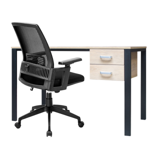 Set 1 Escritorio Krona c/Cajonera Flotante 120x60 + 1 Silla Tatiana