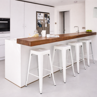 Pack 4 Bancos Vintage H61 Blanco