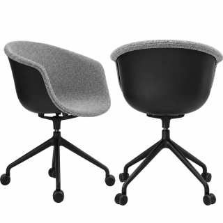 Silla Giro G C/Ruedas Negra/Gris