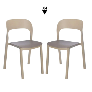 Pack 4 Sillas Ona SB Arena/Chocolate