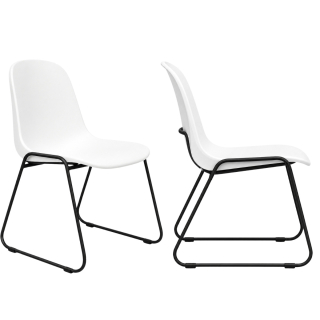 Silla Beta Loop Blanco Base Negra