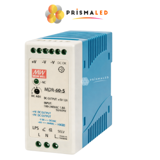 Fuente de Alimentación DIN MEAN WELL MDR-60-5