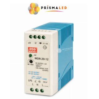 Fuente de Alimentación DIN MEAN WELL MDR-20-12
