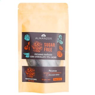 PECANAS BAÑADAS CON CHOCOLATE 99% CACAO - 50GR - ALMANZOR