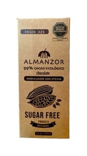 CHOCOLATE 99% CACAO ENDULZADO CON STEVIA 50GR - ALMANZOR