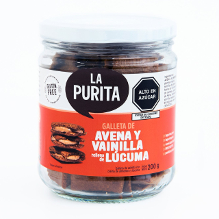 GALLETAS DE AVENA RELLENO DE LÚCUMA 200GR - LA PURITA