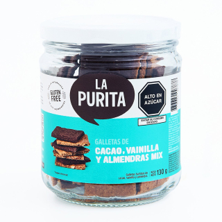 GALLETAS DE MIX DE CACAO, VAINILLA Y ALMENDRAS 130GR - LA PURITA