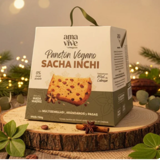 PANETÓN VEGANO CON SACHA INCHI, MULTISEMILLAS Y MIEL DE CABUYA 750 g - AMAGREEN