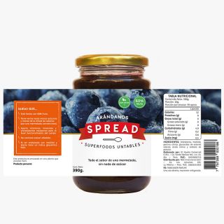 MERMELADA DE ARANDANO CON STEVIA 390GR SPREAD