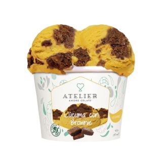 HELADO DE LÚCUMA C/BROWNIE VEGANO 118GR - ATELIER