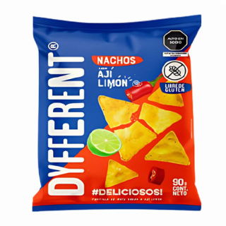 NACHOS DE AJÍ LIMÓN 90GR - DYFFERENT
