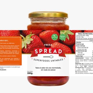 MERMELADA DE FRESA C/STEVIA 390gr SPREAD