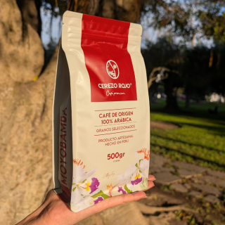 CAFÉ ARÁBICO GRANO DE MOYOBAMBA 500GR - CEREZO ROJO