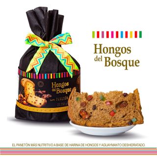 Paneton Hongos del Bosque, Caja de 6 unid. Tela con lazo