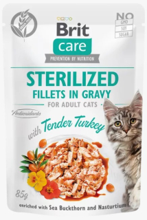 Brit Care Cat Fillets Sterilized In Gravy Tender Turkey 85 gr.