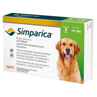 Simparica 80 Mg 20 Kg - 40 Kg (Antipulga Extreno)