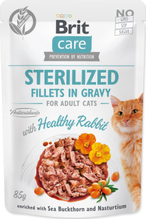 Brit Care Cat Sterilized Fillets in Gravy with Healthy Rabbit 85 g