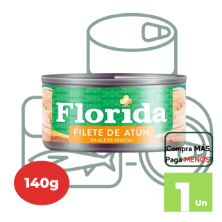 Filete de Atún en Aceite Vegetal FLORIDA Lata 140g