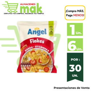 Cereal Hojuelas de Maiz ÁNGEL Flakes Bolsa 140g.