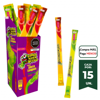Chicle Super Hiper Acido Aterra Lenguas Caja x 15und